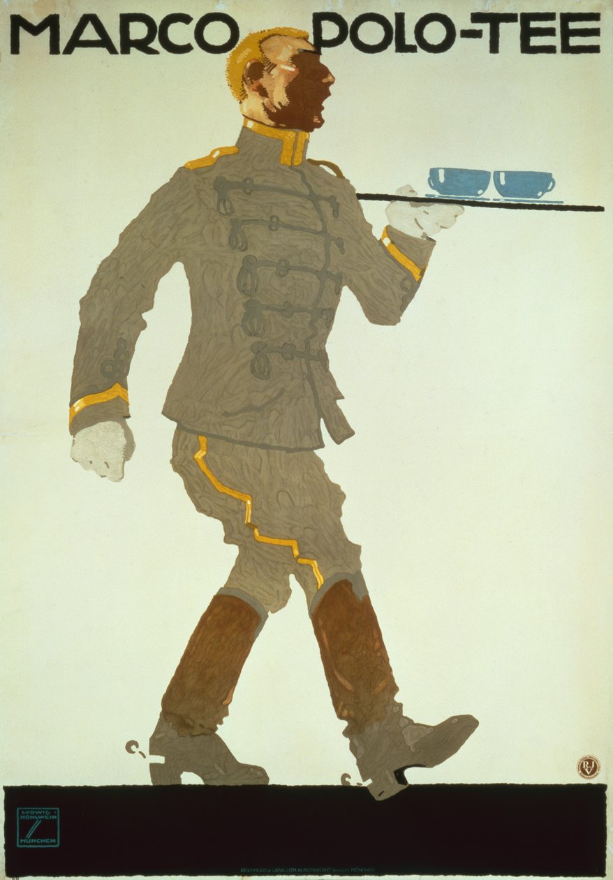 Marco Polo Tee , ca. 1914 (litho-farge) av Ludwig Hohlwein