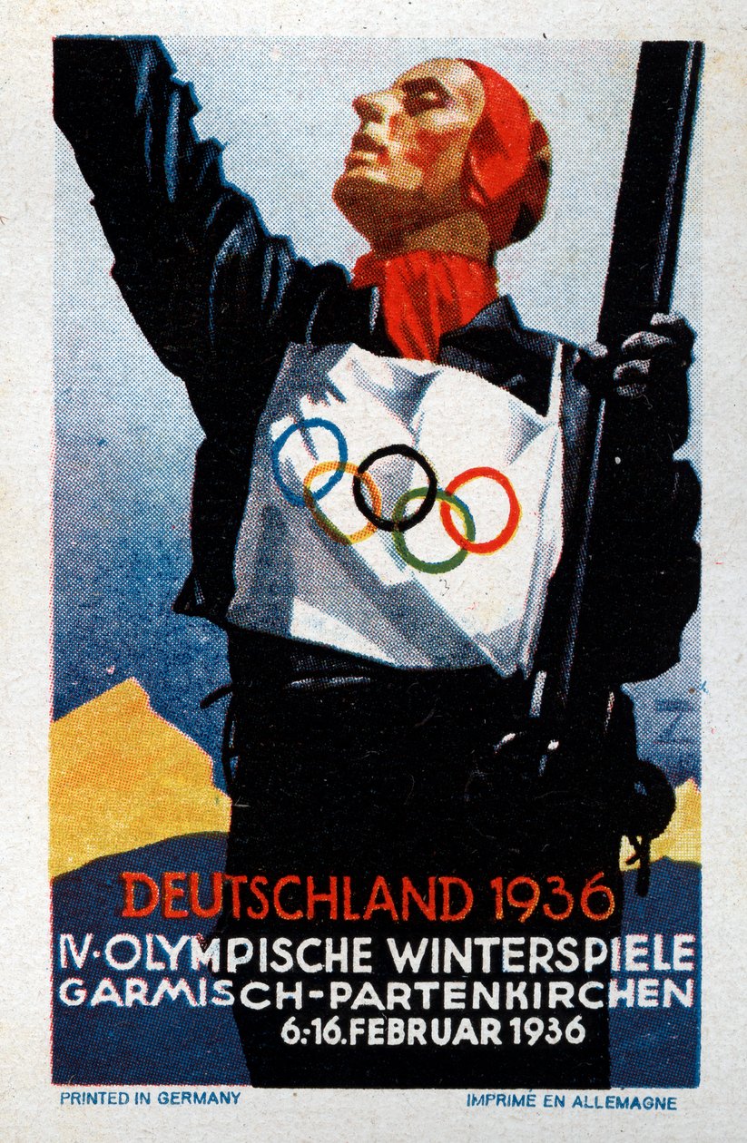 Plakat av de IV-OL i Garmisch-Partenkirchen av Ludwig Hohlwein
