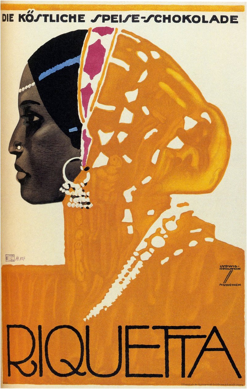 Riquetta sjokolade, 1925 av Ludwig Hohlwein