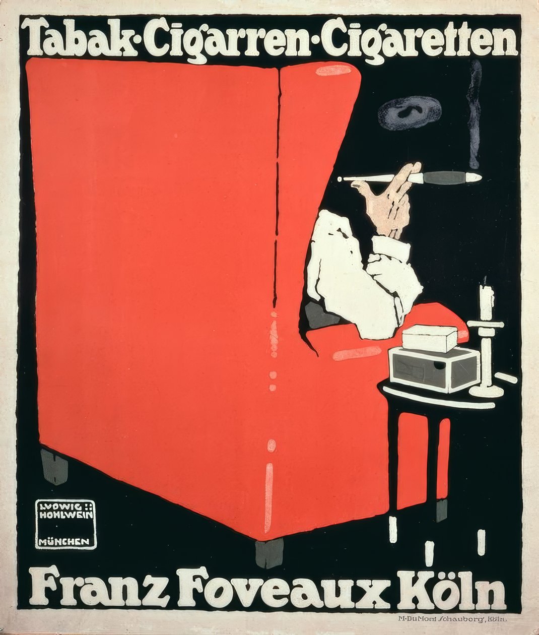 Tobakk-Sigaretter-Sigaretter Franz Foveaux Köln av Ludwig Hohlwein