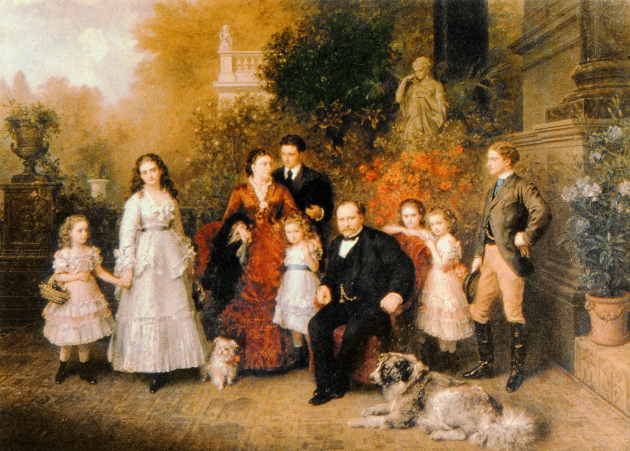 Familie til forretningsmannen B. H. Strousberg av Ludwig Knaus