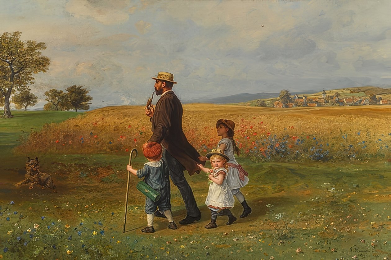 Søndagstur. 1889 av Ludwig Knaus