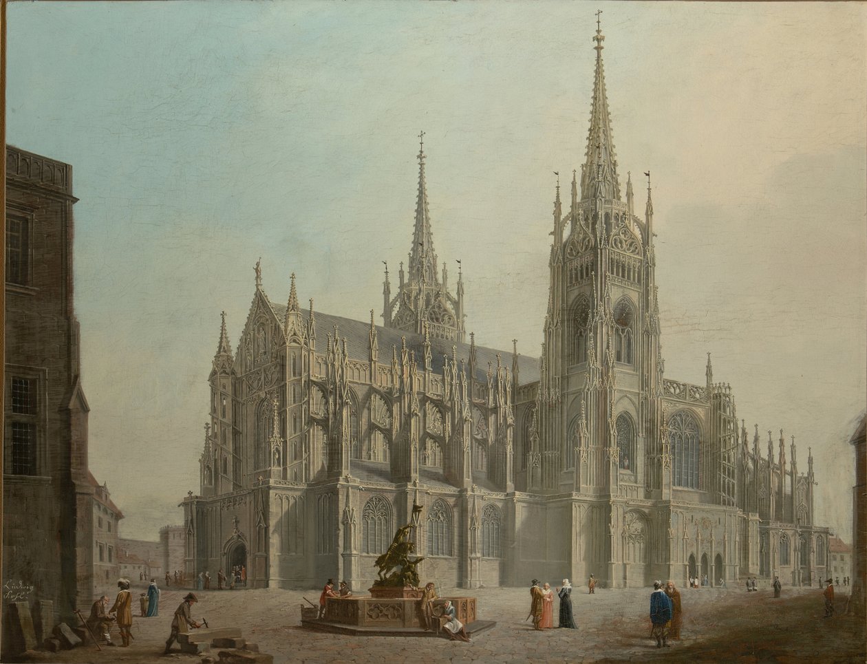 La cathedrale saint Guy de Prague - St. Vitus-katedralen i Praha - Ludvik Kohl (1746-1821). Olje på lerret av Ludwig Kohl