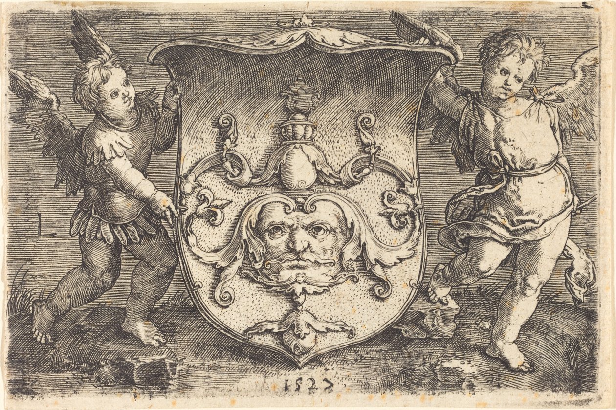 Skjold med Mascaron av Ludwig Krug