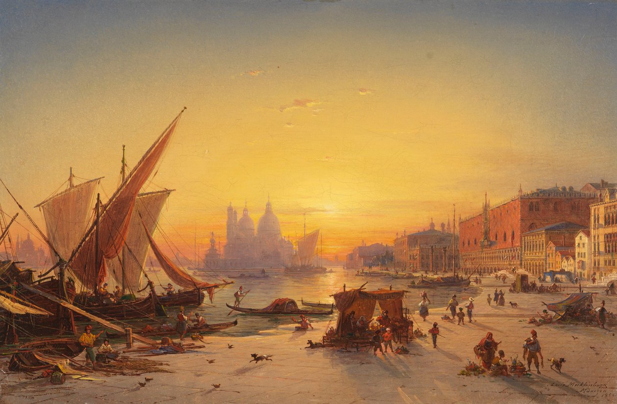 Venezia på kveldslys av Ludwig Mecklenburg
