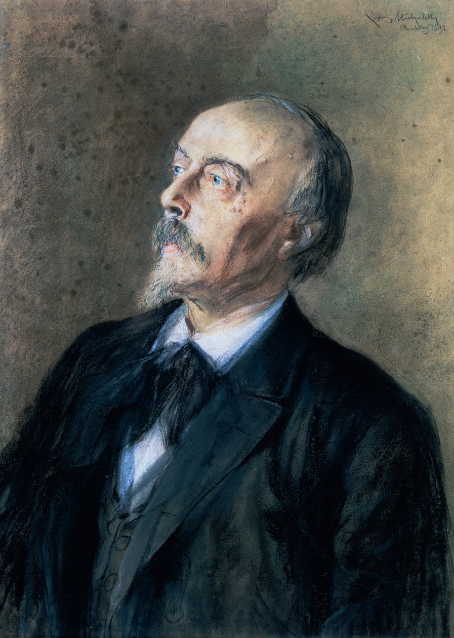 Portrett av den tyske dirigenten, pianisten og komponisten Hans von Bulow (Dresden av Ludwig Michalek