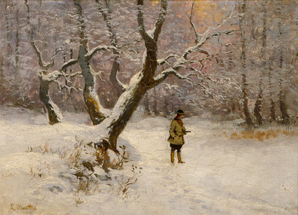 Vinterlandskap med jeger av Ludwig Munthe