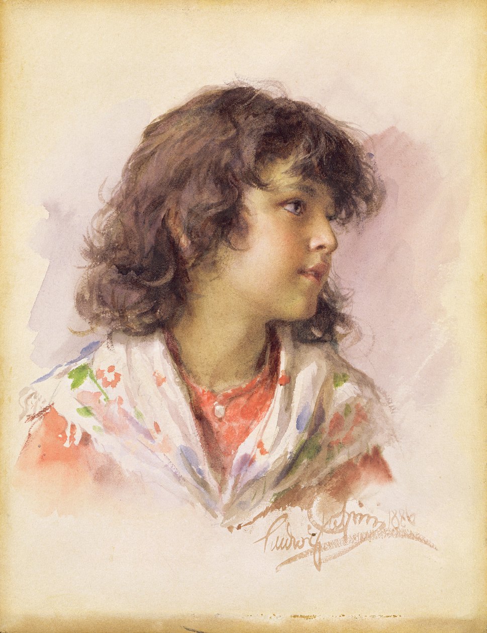 Leder av en jente, 1886 av Ludwig Passini