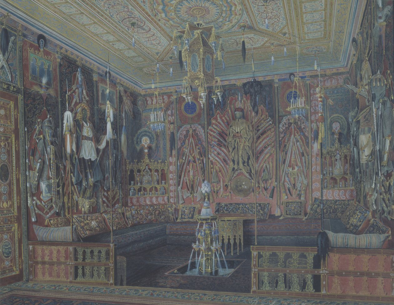 Det asiatiske tyrkiske rommet i Great Palais i Tsarskoye Selo av Ludwig Premazzi