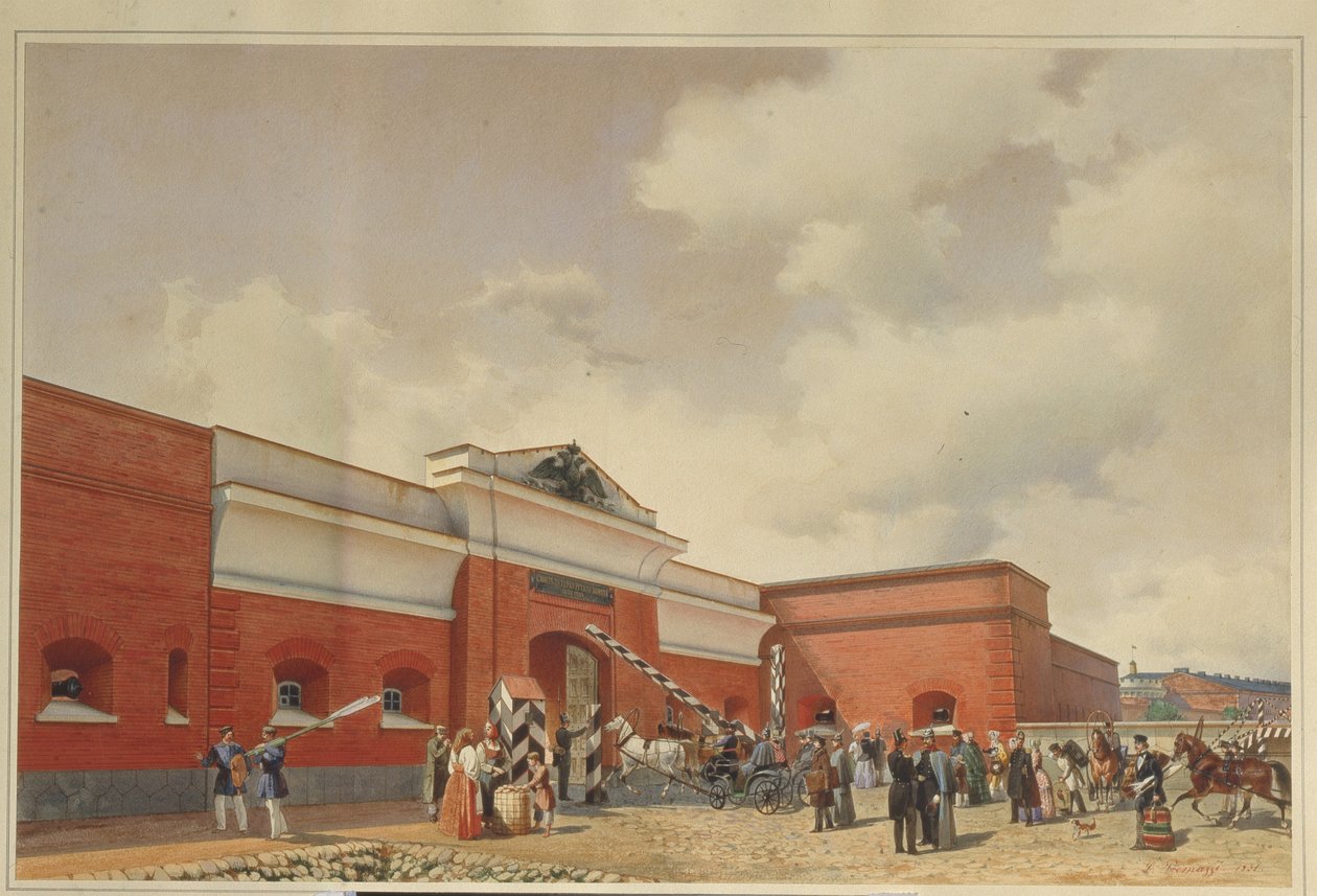 Kronstadt-sjøfestningen St. Petersburg-portene, 1850 av Ludwig Premazzi