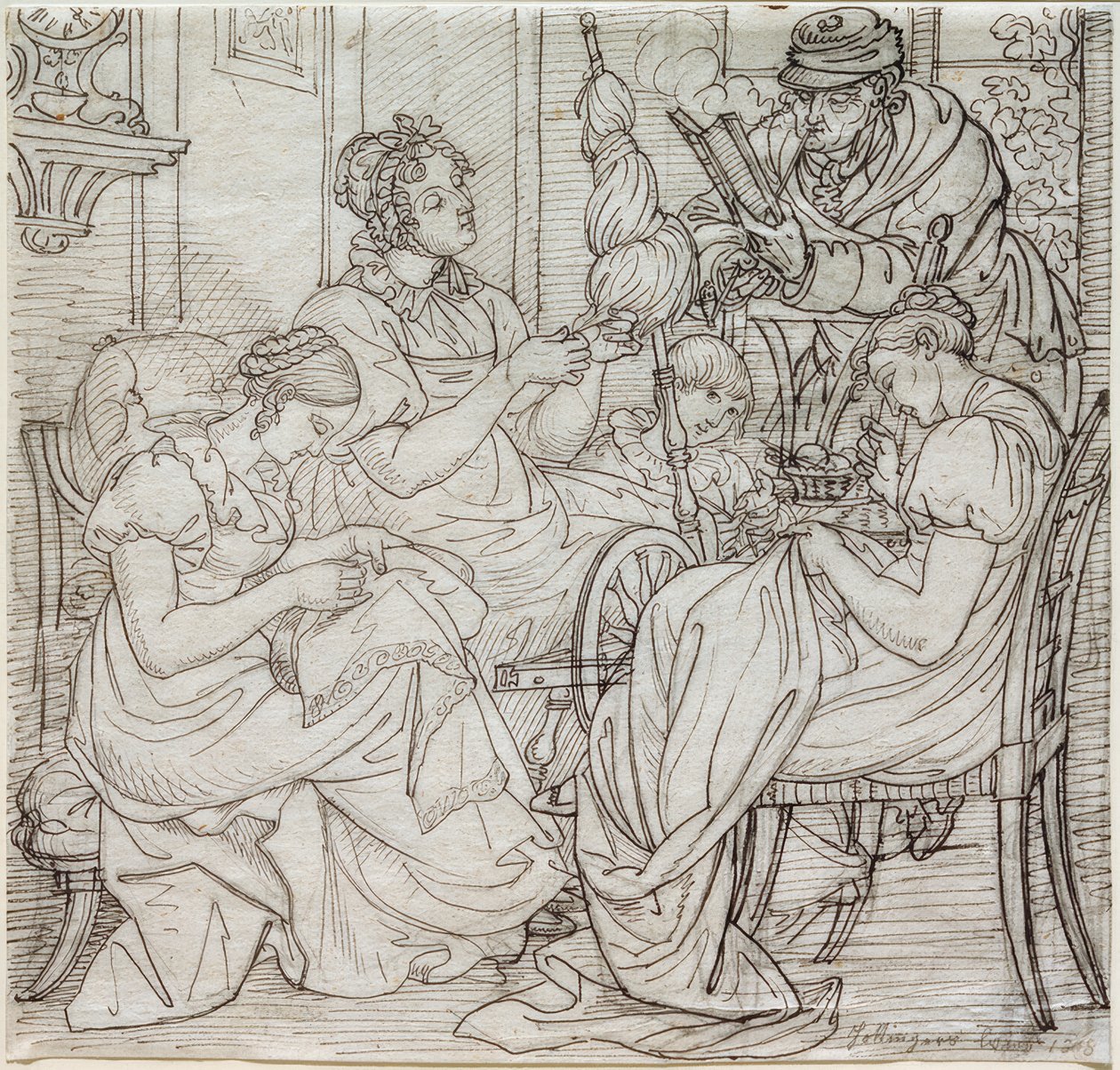 Familie Hottinger av Ludwig Vogel