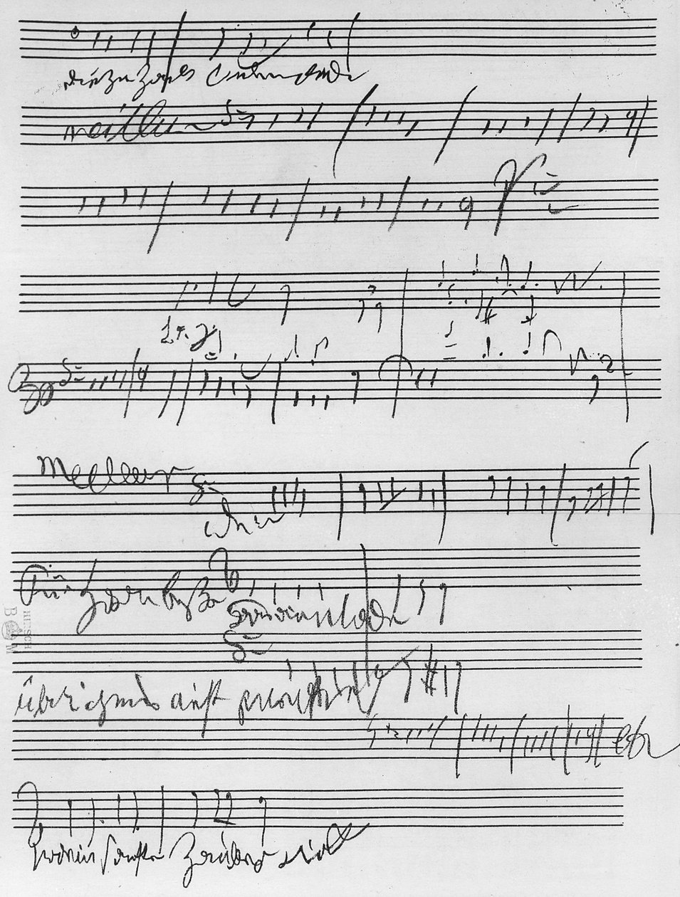 Håndskrevet partitur (blekk på papir) av Ludwig van Beethoven