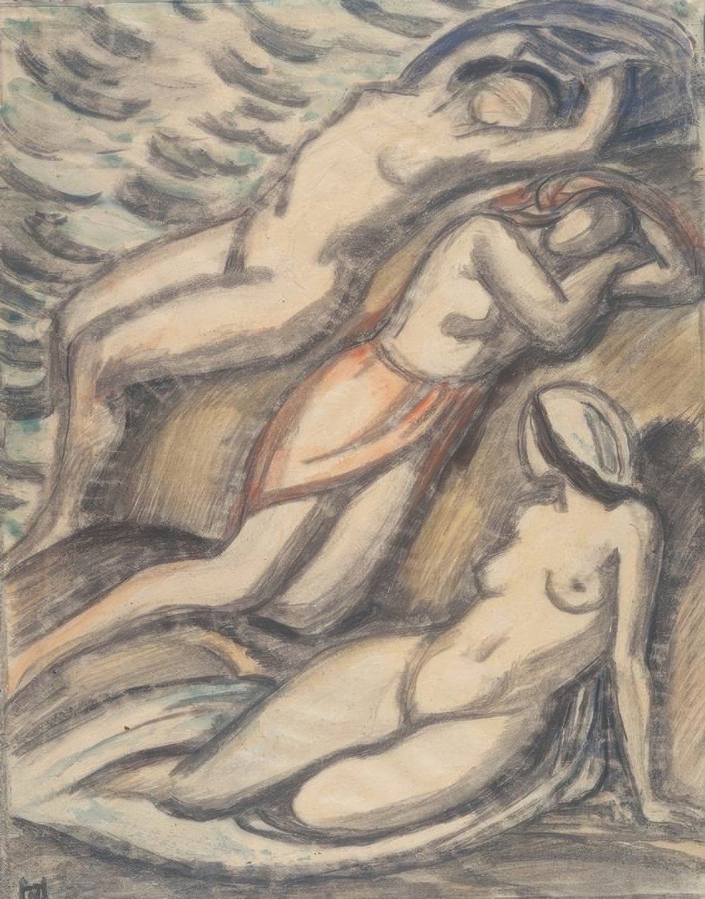 Tre kvinner bader av Ludwig von Hofmann