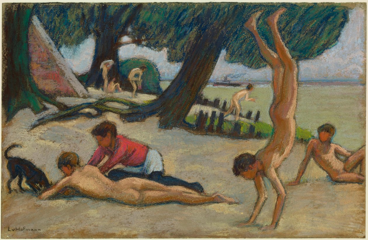 Gutter på stranden av Ludwig von Hofmann