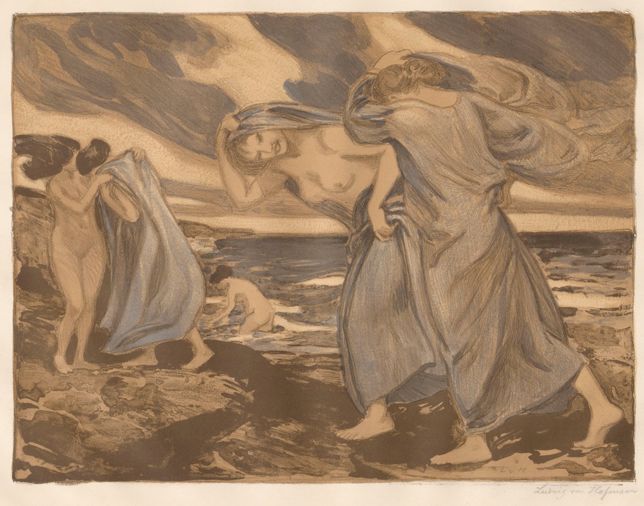 Jente ved havet av Ludwig von Hofmann