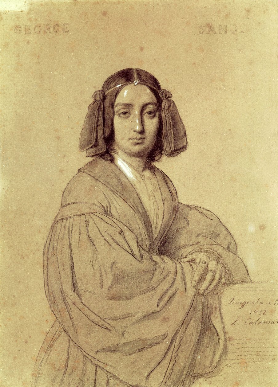 Portrett av George Sand (1804-76) 1837 av Luigi Calamatta
