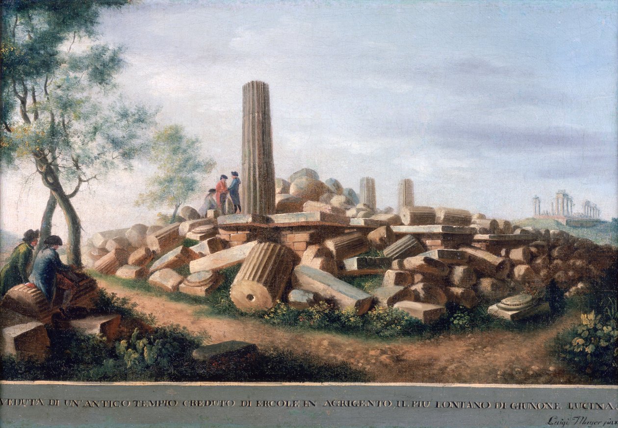 Det gamle tempelet i Agrigentum av Luigi Mayer