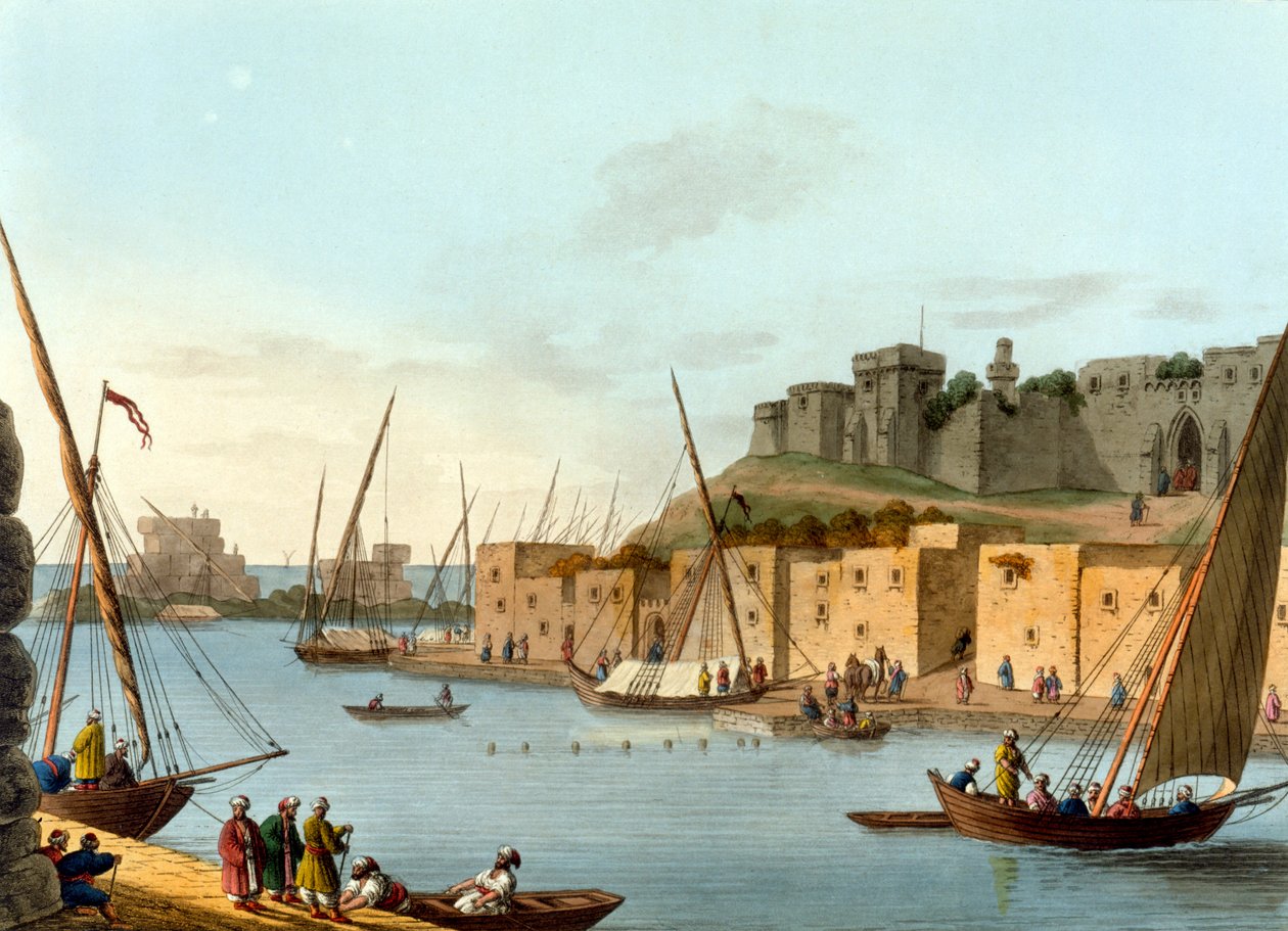Slott på øya Torosa, gravert av William Watts (1752-1851), 1805 av Luigi Mayer