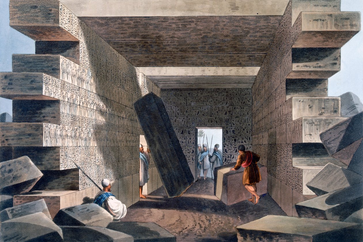 Interiør av Temple of Jupiter Ammon, nær Alexandria, plate 71 fra 
