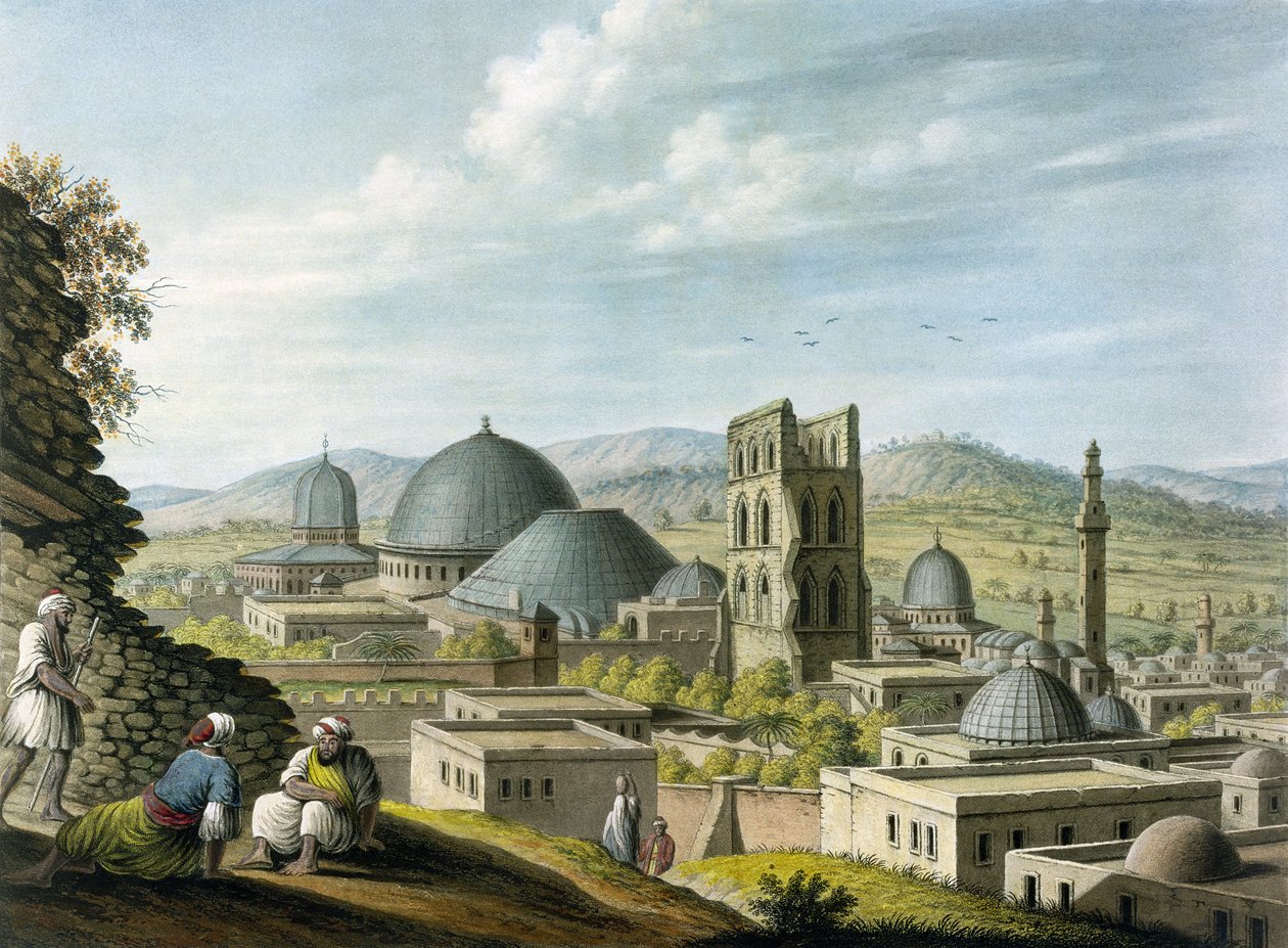 Jerusalem fra Vesten, pub. av William Watts, 1805 av Luigi Mayer