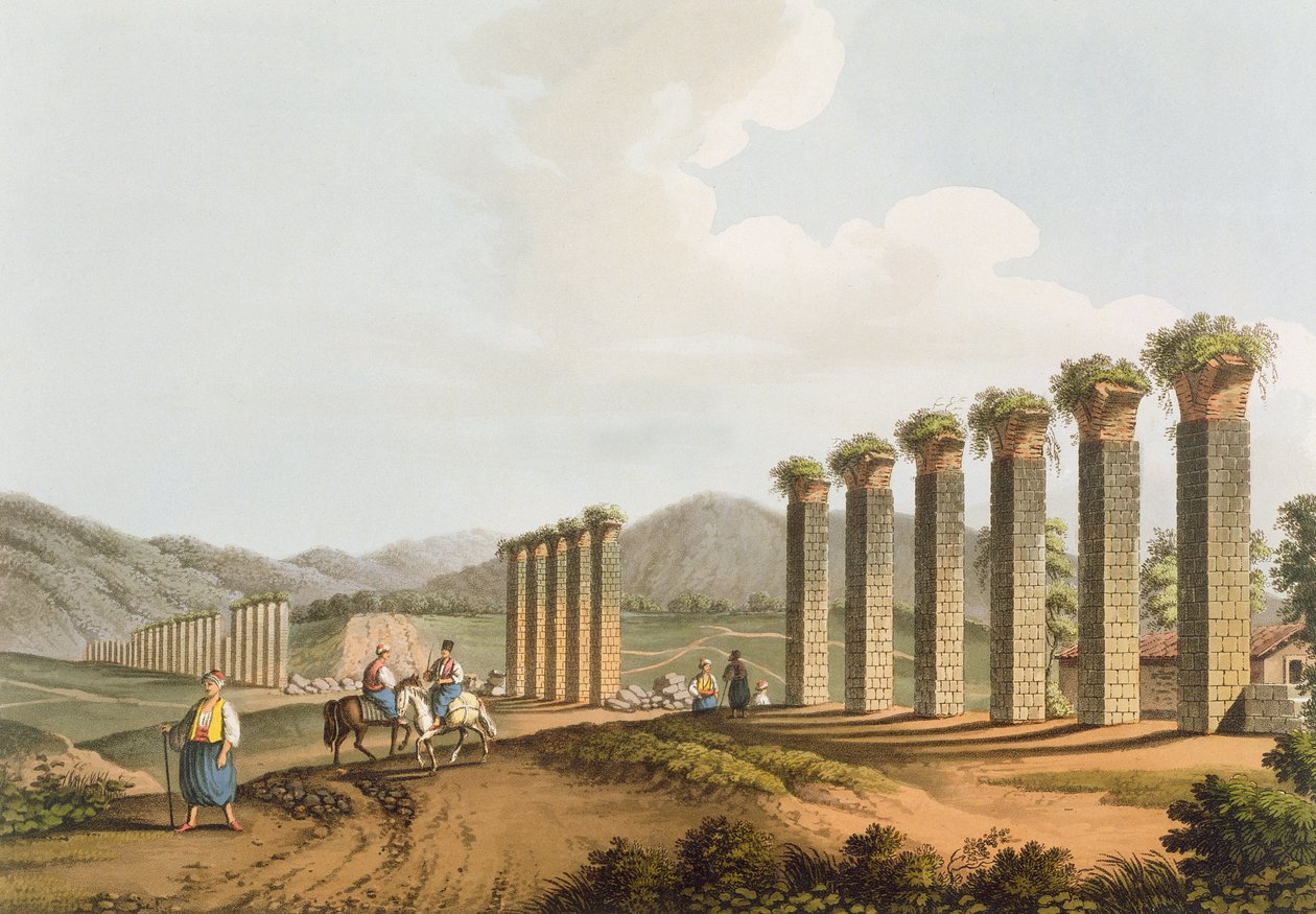 Ruiner av en akvedukt nær Efesos, 1810 av Luigi Mayer