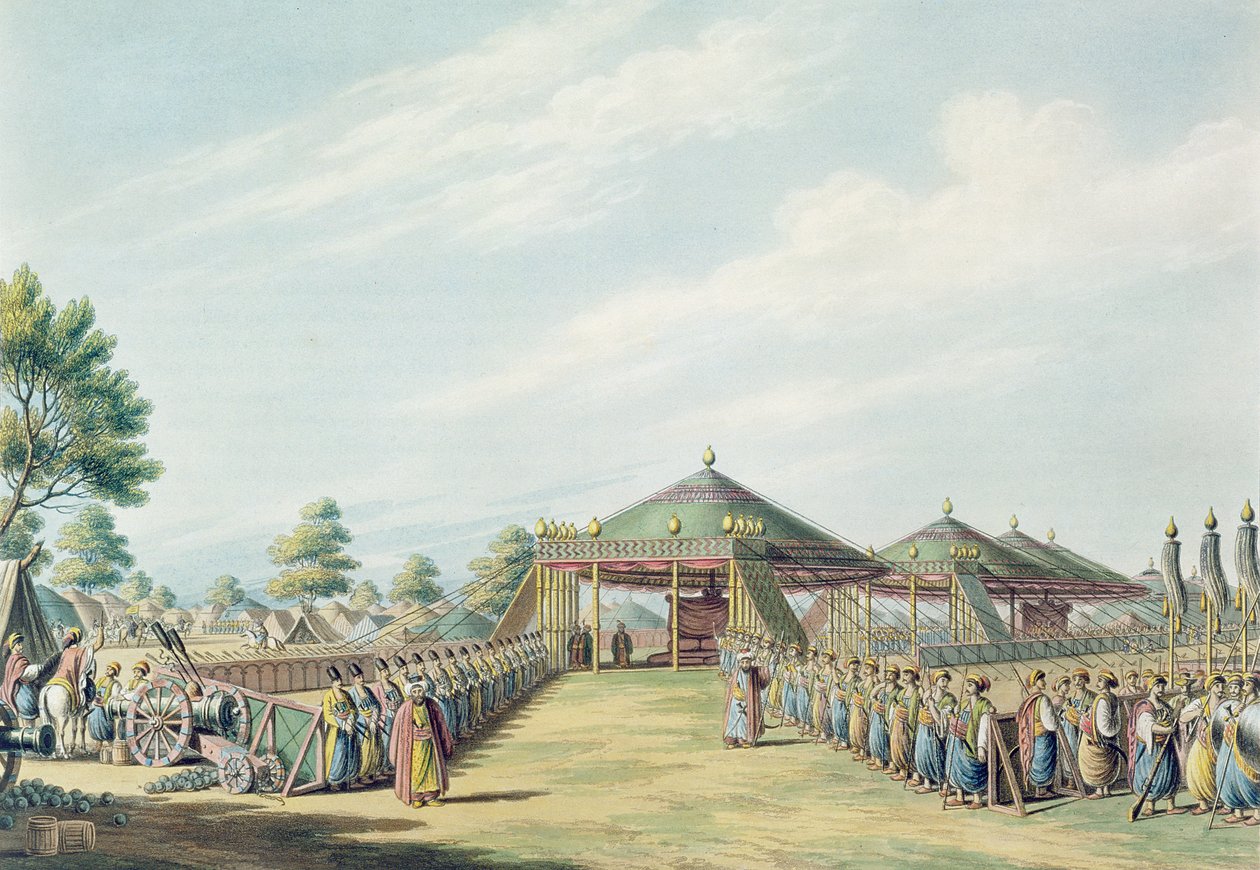 The Camp at Daud-Pascia, pub. av William Watts, 1806 av Luigi Mayer