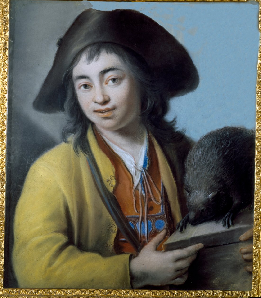 Bondegutt med murmeldyr, 1732 (pastell på papir) av Luigi Pitti