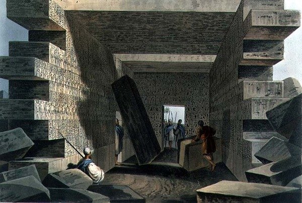 Interiør i Temple of Jupiter Ammon, plate 71 fra 
