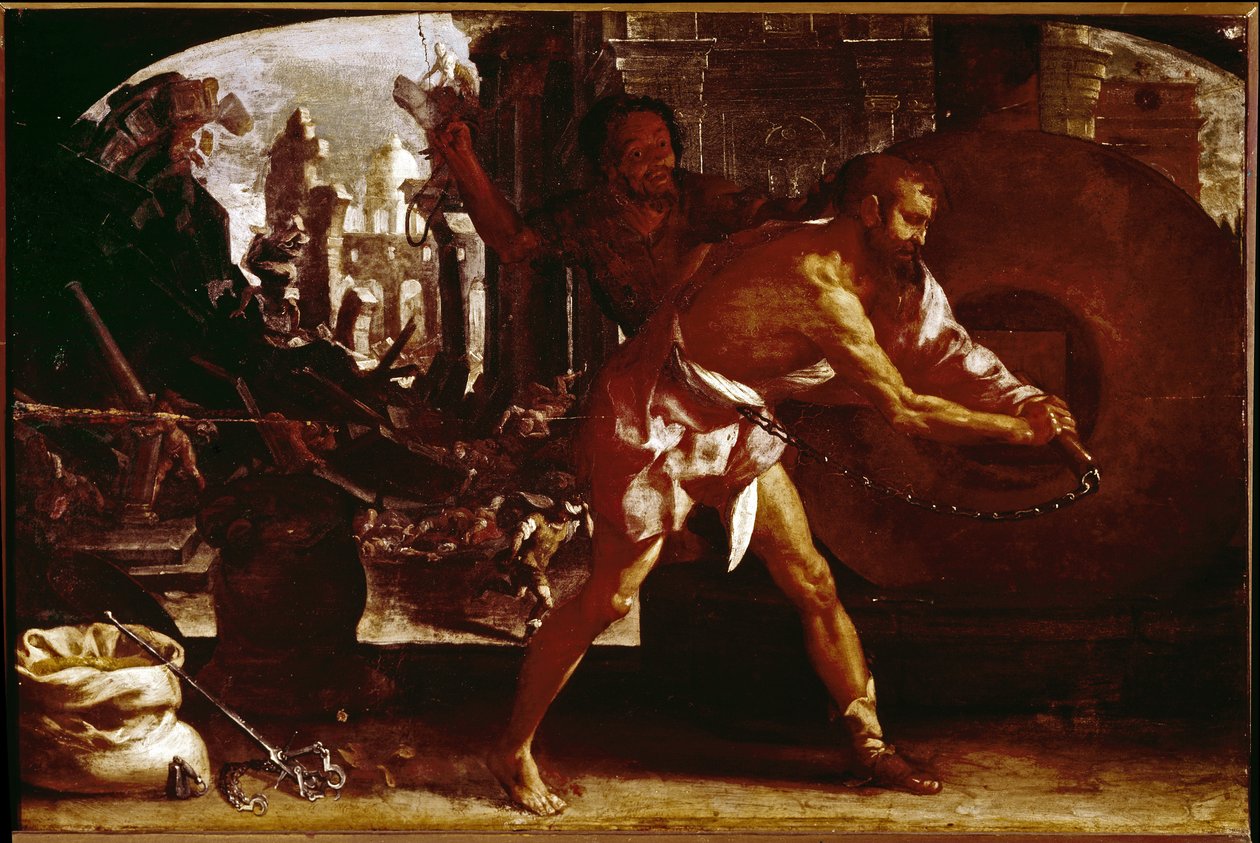Samson og kvernsteinen (olje på lerret, ca. 1650) av Luigi Miradori