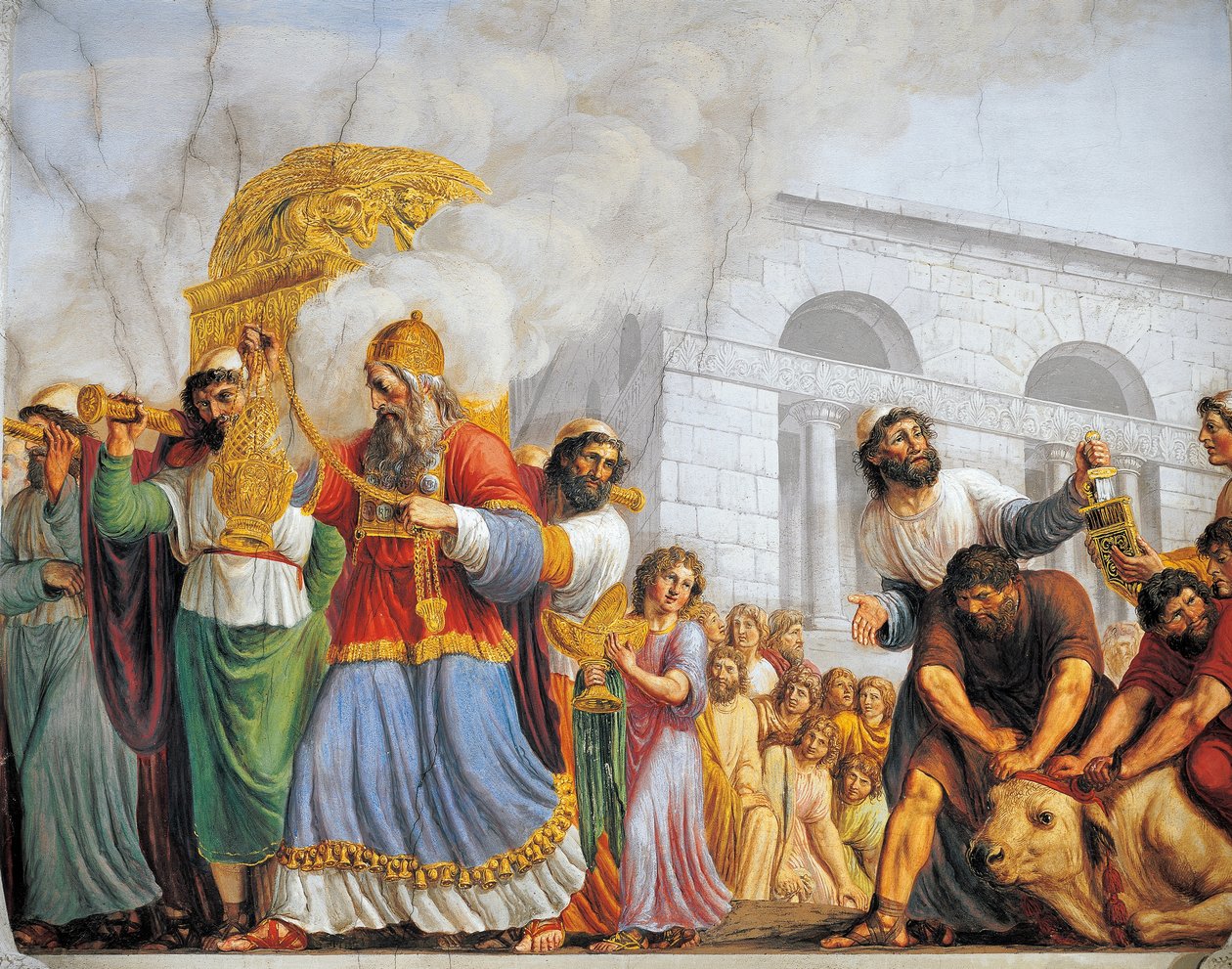 Italia, Firenze, Palazzo Pitti, David følger med transport av Paktens Ark av Luigi Ademollo