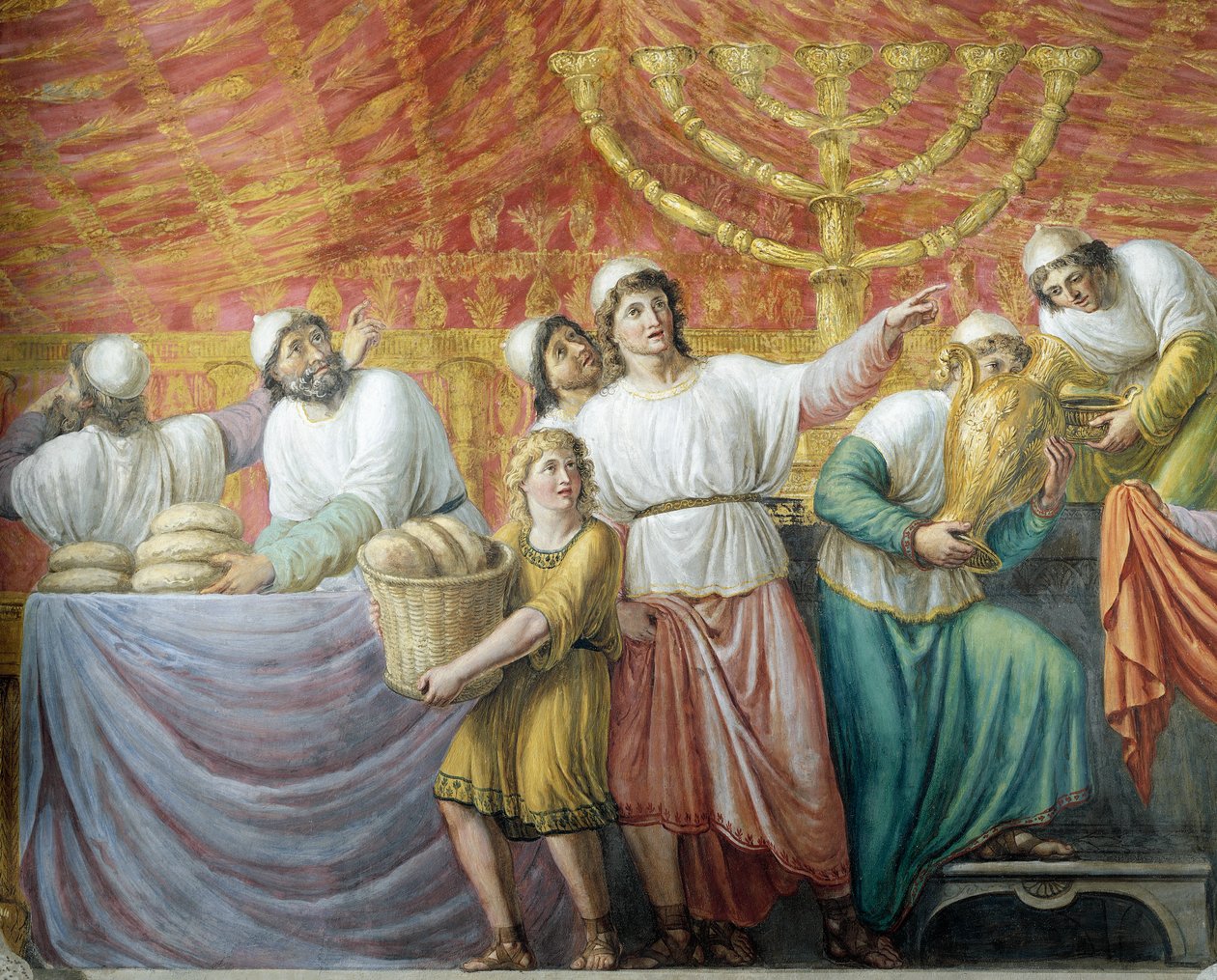 Forberedelse av jødisk fest, freskomaleri av Luigi Ademollo (1764-1849), Palazzo Pitti, Firenze, Toscana, Italia av Luigi Ademollo