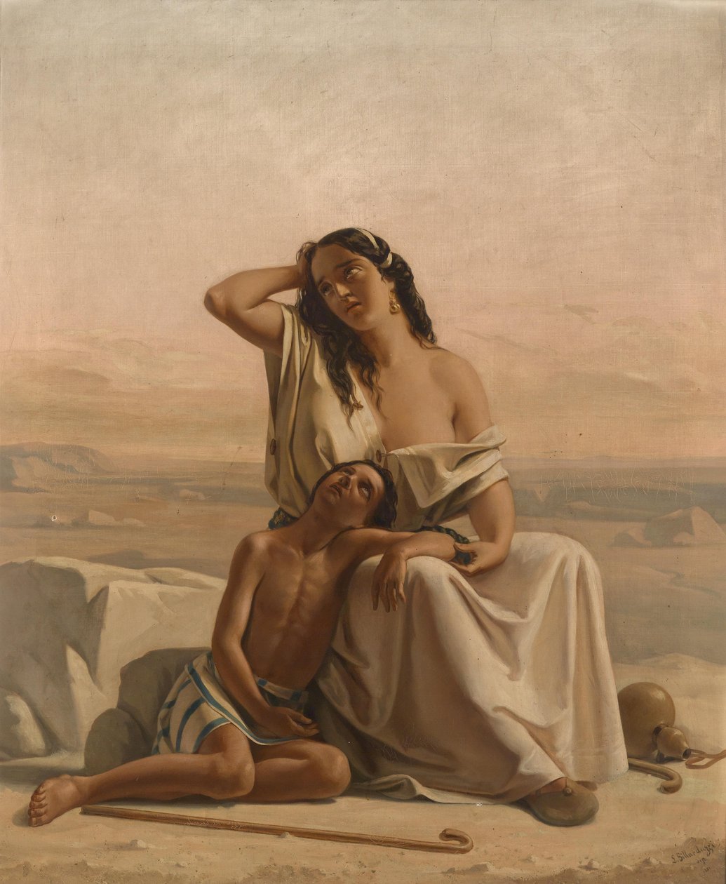 Hagar og Ismael i ørkenen av Luigi Alois Gillarduzzi
