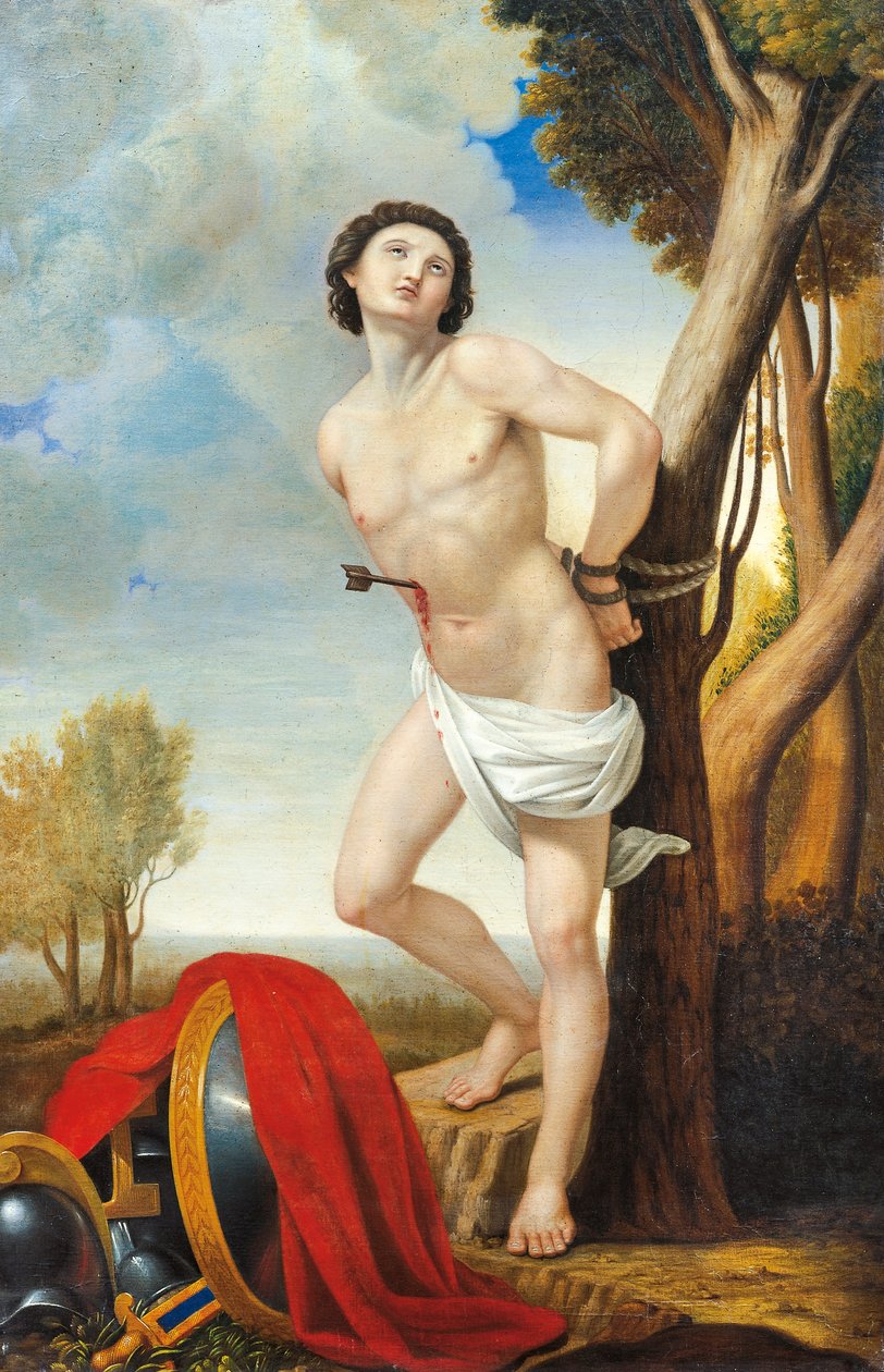 Martyrdom of St Sebastian, av Luigi Asioli (1817-77), olje på lerret av Luigi Asioli