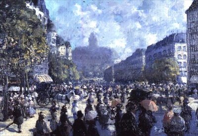 En kontinental gatescene av Luigi Chialiva