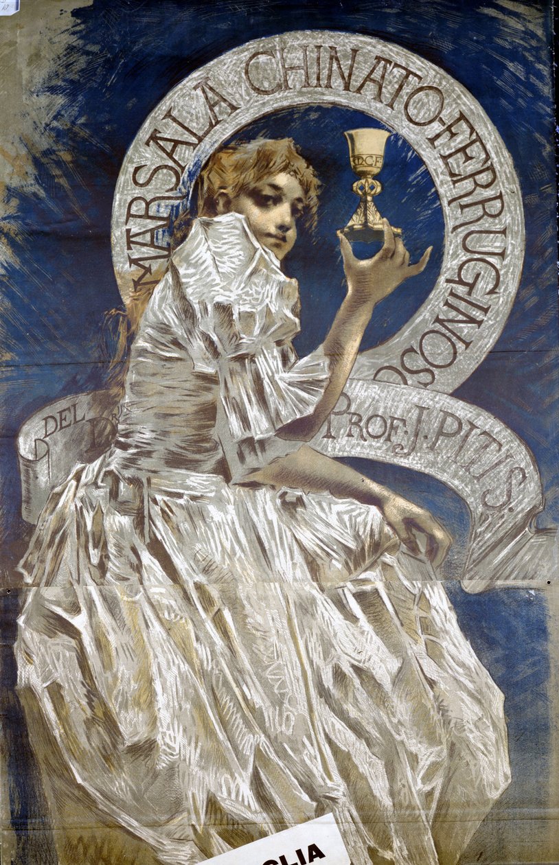Annonse for det italienske fordøyelsessystemet Marsala. Maleri av Conconi. av Luigi Conconi