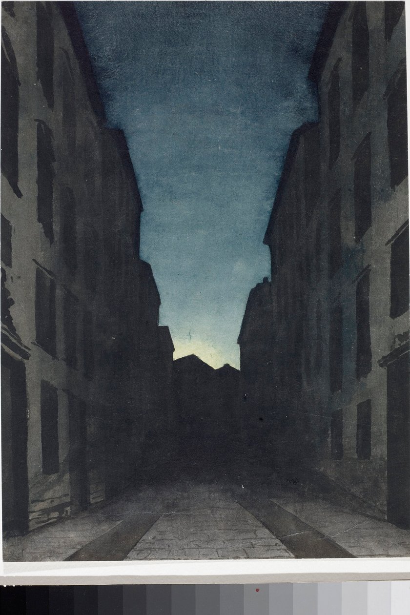 A Road Perspective (Akvarell, ca. 1825) av Luigi Garibbo