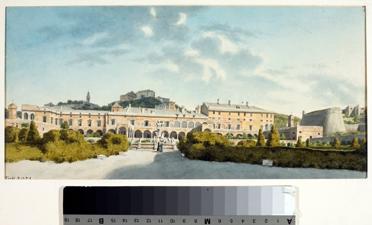 Doria-palasset i Fassolo, Italia (akvarell, ca 1825) av Luigi Garibbo