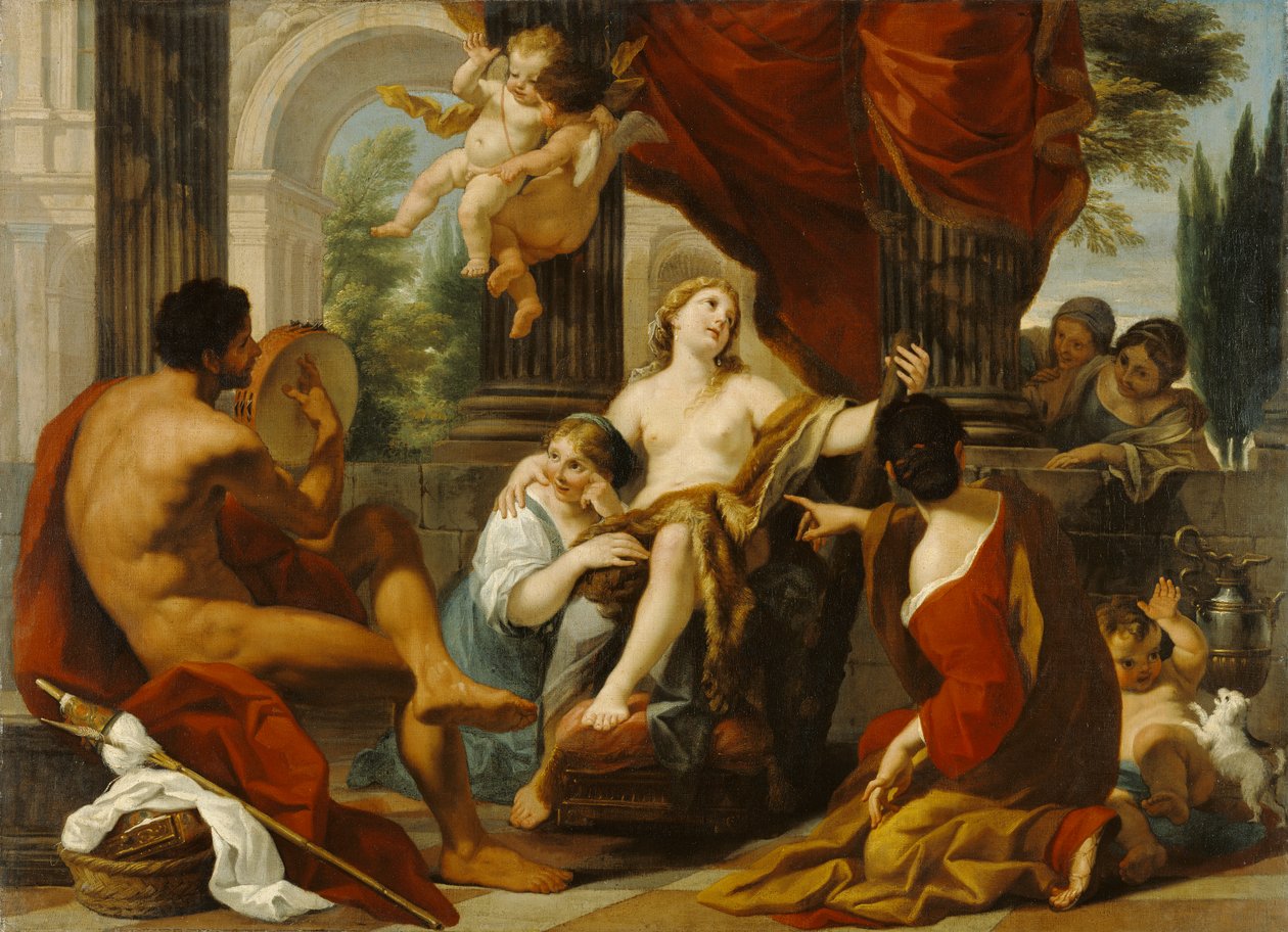 Hercules og Omphale, ca. 1700-10 av Luigi Garzi