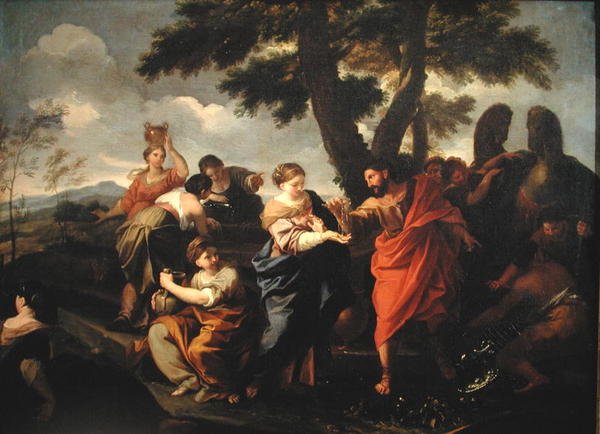 Rebecca at the Well (olje på lerret) av Luigi Garzi