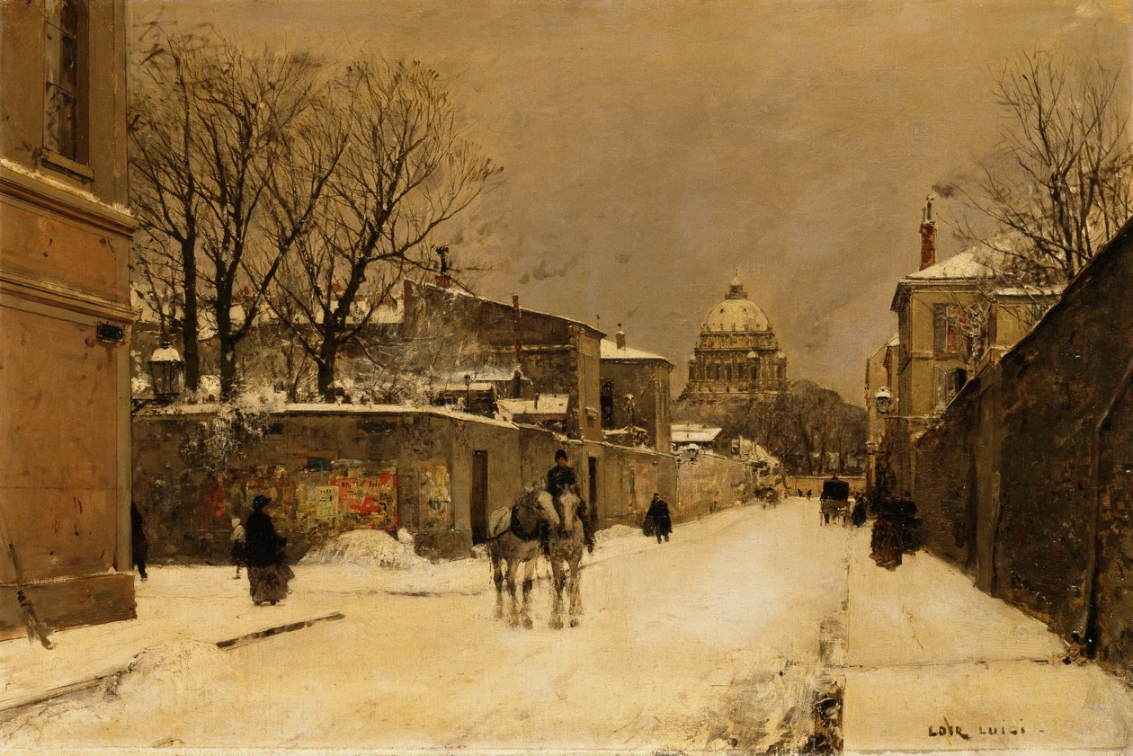 En gate nær Les Invalides, Paris av Luigi Loir