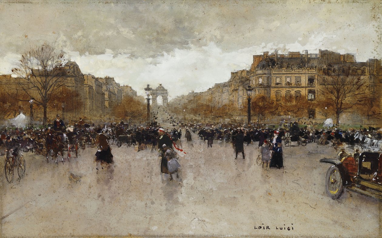 Rundkjøringen til Champs Elysees, Paris, av Luigi Loir