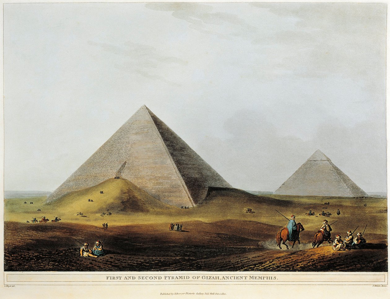 Arabisk bolig bygget på gamle ruiner langs Menuf-kanalen i Egypt fra Views in Egypt av Luigi Mayer, gravering av Luigi Mayer
