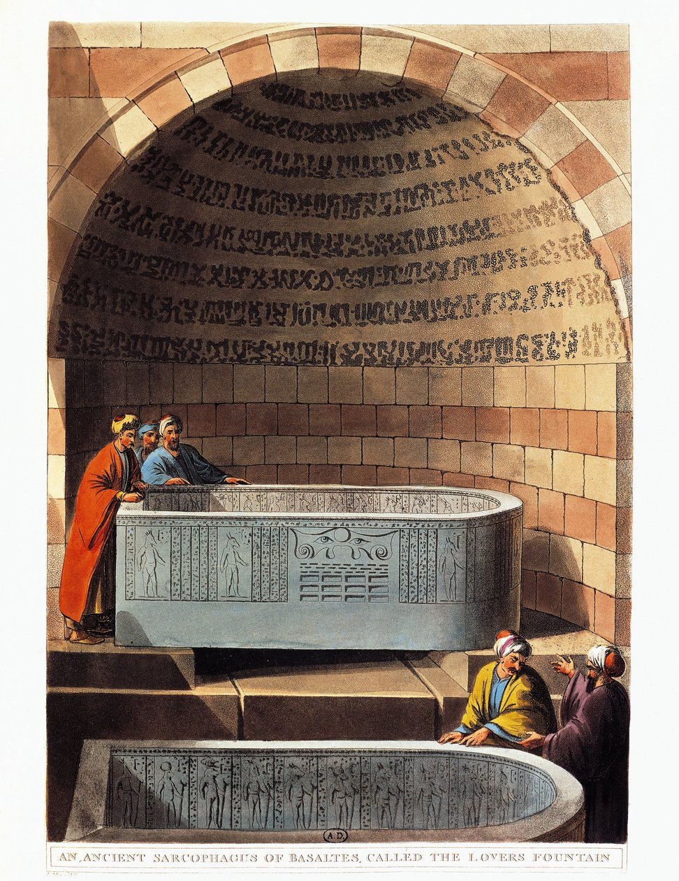 Basaltsarkofag kalt The Lovers Fountain av Luigi Mayer av Luigi Mayer