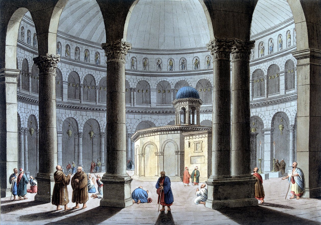 Den hellige gravs kirke i "" Utsikt over det osmanske herredømmet i Europa i Asia og andre middelhavsøyer"". Fra originale tegninger av Luigi Mayer, London av Luigi Mayer