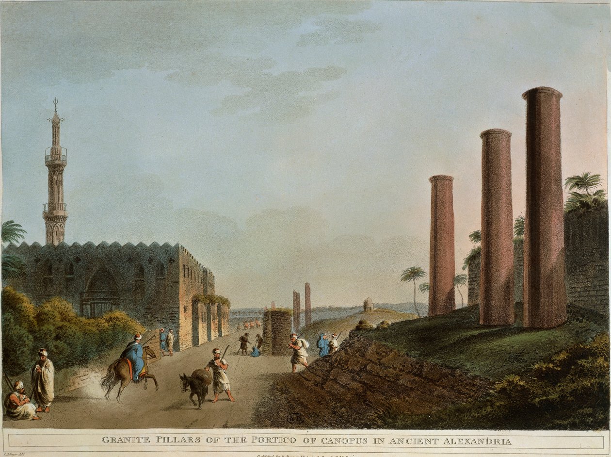 Egypt, Alexandria, Granittsøyler i portikoen til Canopus av Luigi Mayer av Luigi Mayer