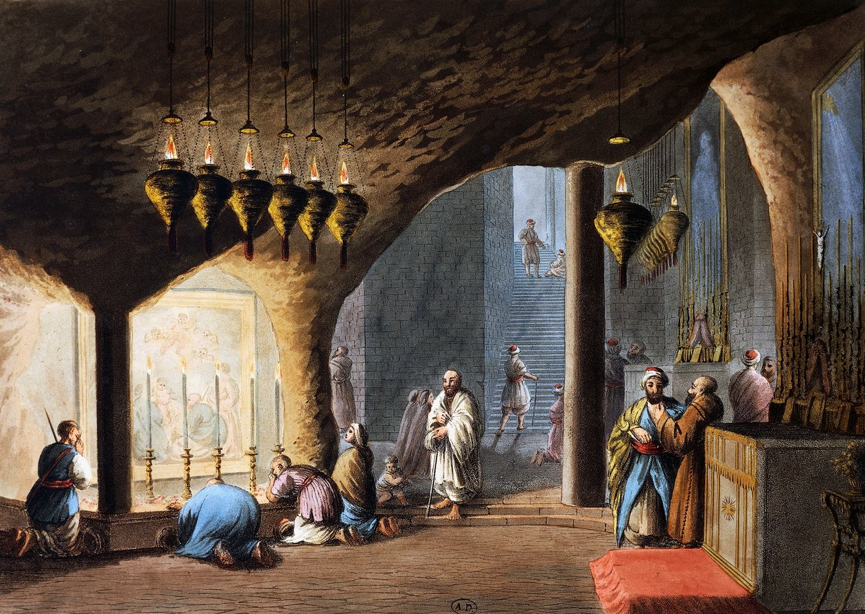 Fødselsgrotten, Jerusalem av Luigi Mayer