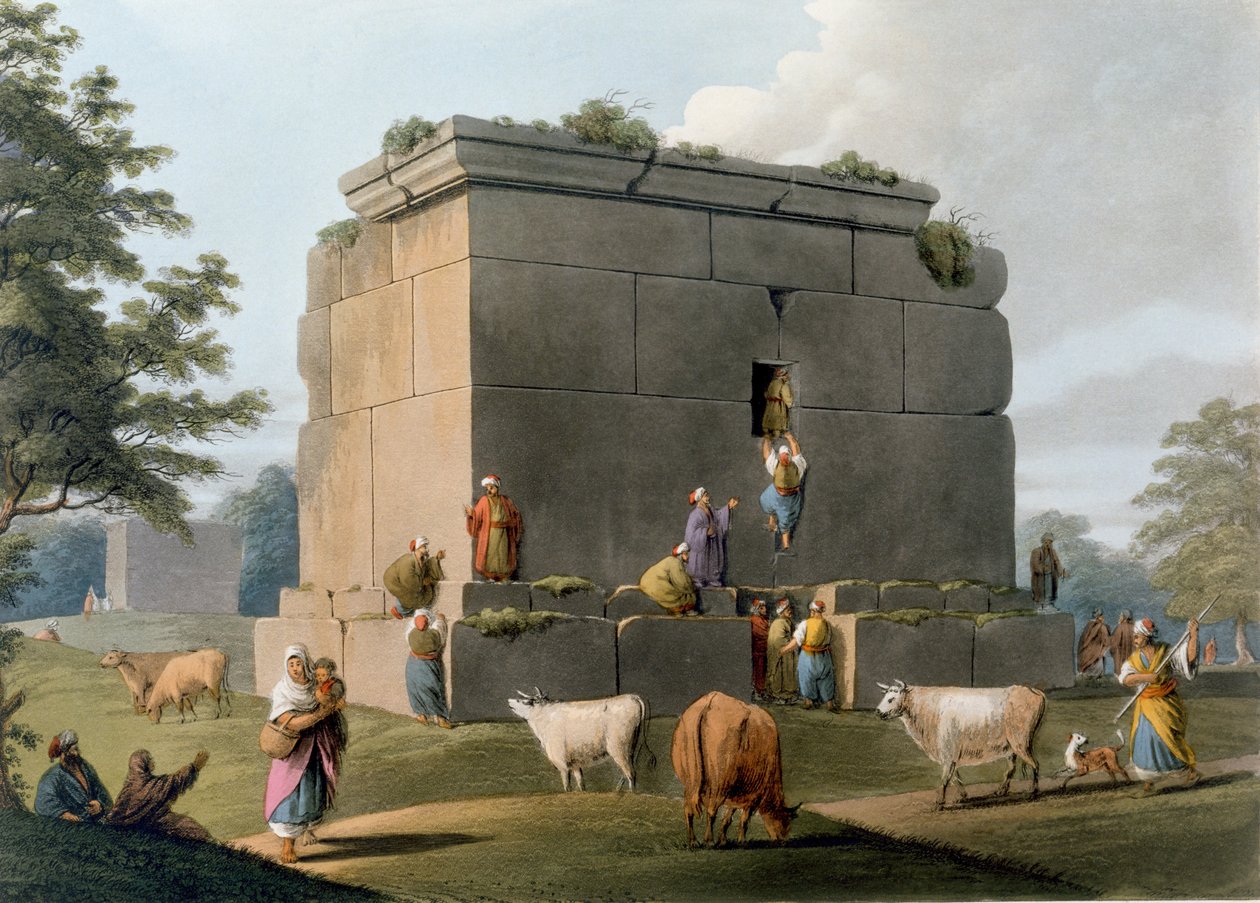 Monument mellom Tripoli og Tortosa, gravert av William Watts (1752-1851), 1806 av Luigi Mayer