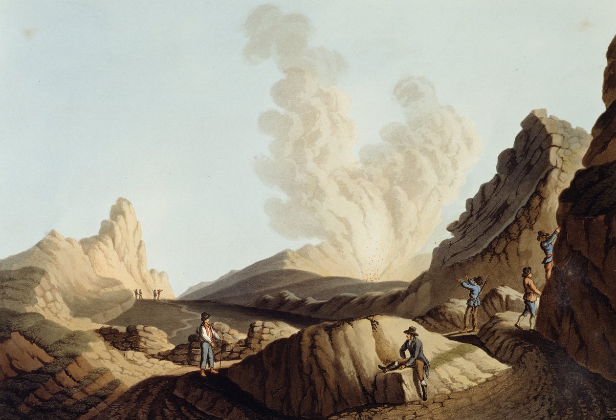 Stromboli-øya, krateret av Luigi Mayer