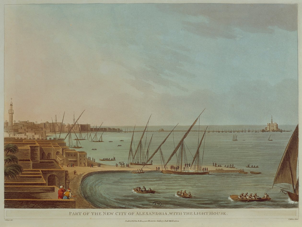 Utsikt over Alexandria med fyrtårn, Fra utsikt over Egypt av Luigi Mayer av Luigi Mayer