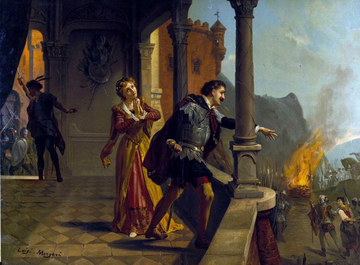Le Trouvère (il Trovatore) av Giuseppe Verdi. kromolitografi av Luigi Morgari av Luigi Morgari